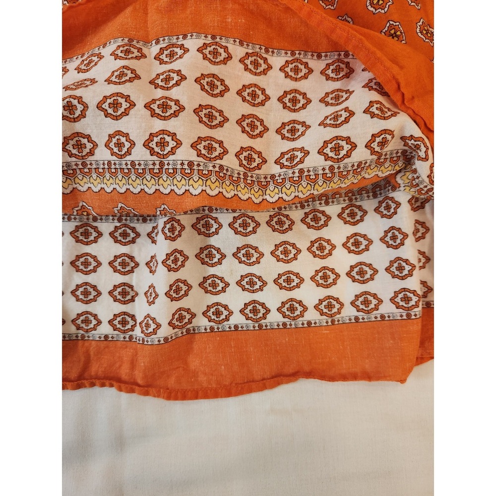 Torrid Orange Medallion Smocked‎ Cotton Cami Top Plus Size 2 Bead Straps Boho - Picture 6 of 8